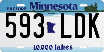 MN license plate 593LDK