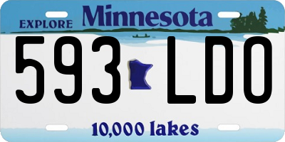 MN license plate 593LDO