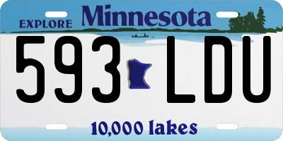 MN license plate 593LDU