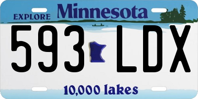 MN license plate 593LDX