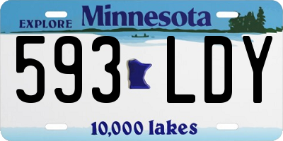 MN license plate 593LDY