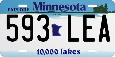 MN license plate 593LEA