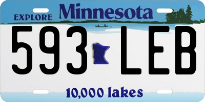 MN license plate 593LEB