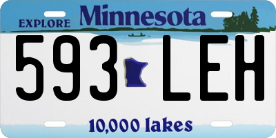 MN license plate 593LEH