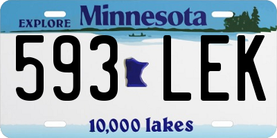 MN license plate 593LEK