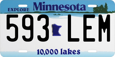 MN license plate 593LEM