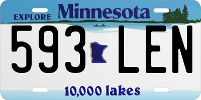 MN license plate 593LEN