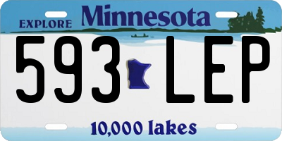 MN license plate 593LEP