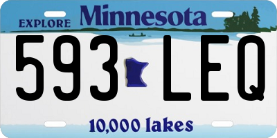 MN license plate 593LEQ
