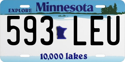 MN license plate 593LEU