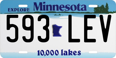 MN license plate 593LEV
