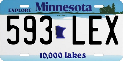 MN license plate 593LEX