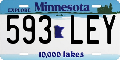 MN license plate 593LEY