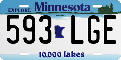 MN license plate 593LGE