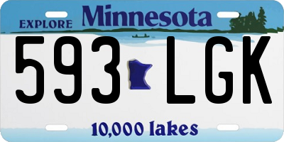 MN license plate 593LGK