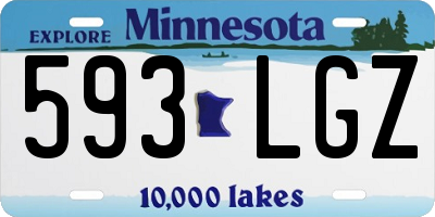 MN license plate 593LGZ