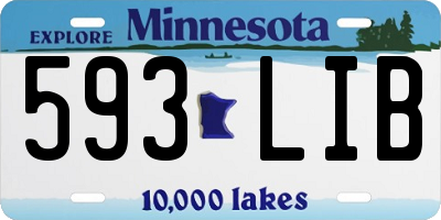 MN license plate 593LIB