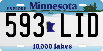 MN license plate 593LID