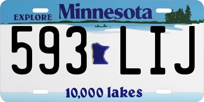 MN license plate 593LIJ