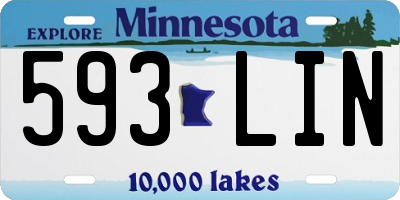MN license plate 593LIN