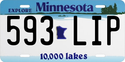 MN license plate 593LIP