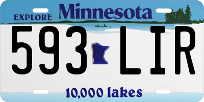 MN license plate 593LIR