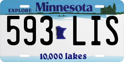 MN license plate 593LIS