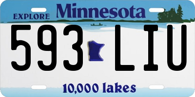 MN license plate 593LIU