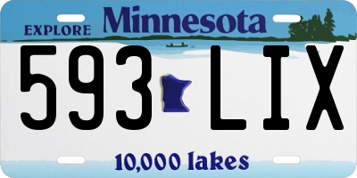 MN license plate 593LIX