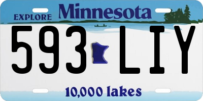 MN license plate 593LIY