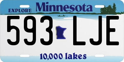 MN license plate 593LJE