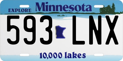 MN license plate 593LNX