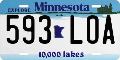 MN license plate 593LOA