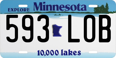 MN license plate 593LOB