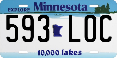 MN license plate 593LOC