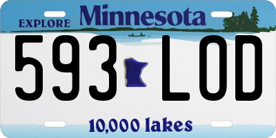 MN license plate 593LOD