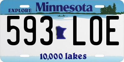 MN license plate 593LOE