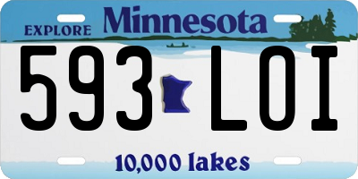 MN license plate 593LOI