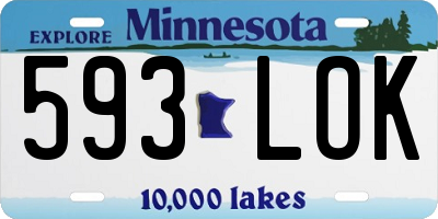 MN license plate 593LOK