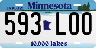 MN license plate 593LOO