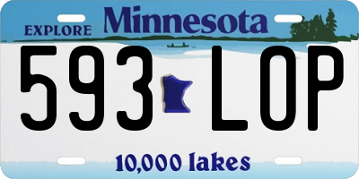 MN license plate 593LOP