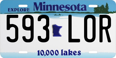 MN license plate 593LOR