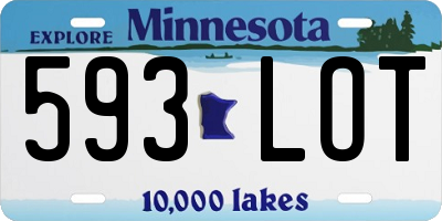 MN license plate 593LOT