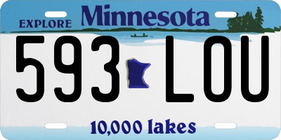 MN license plate 593LOU
