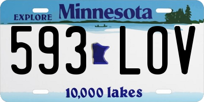 MN license plate 593LOV