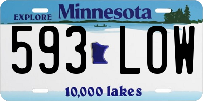 MN license plate 593LOW