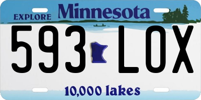 MN license plate 593LOX