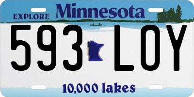 MN license plate 593LOY