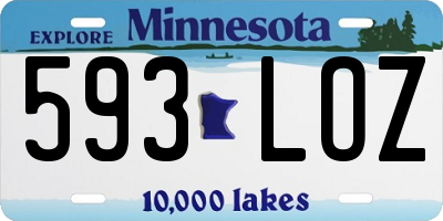 MN license plate 593LOZ