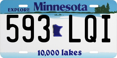 MN license plate 593LQI